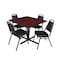 Cain Cain Square Table & Chair Set, Wood, Metal, Vinyl Top, Mahogany TB4848MH29BK - alternate 1